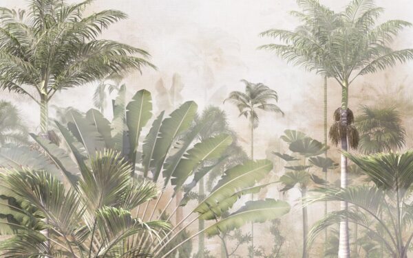 Fotobehang Palmbomen in de jungle