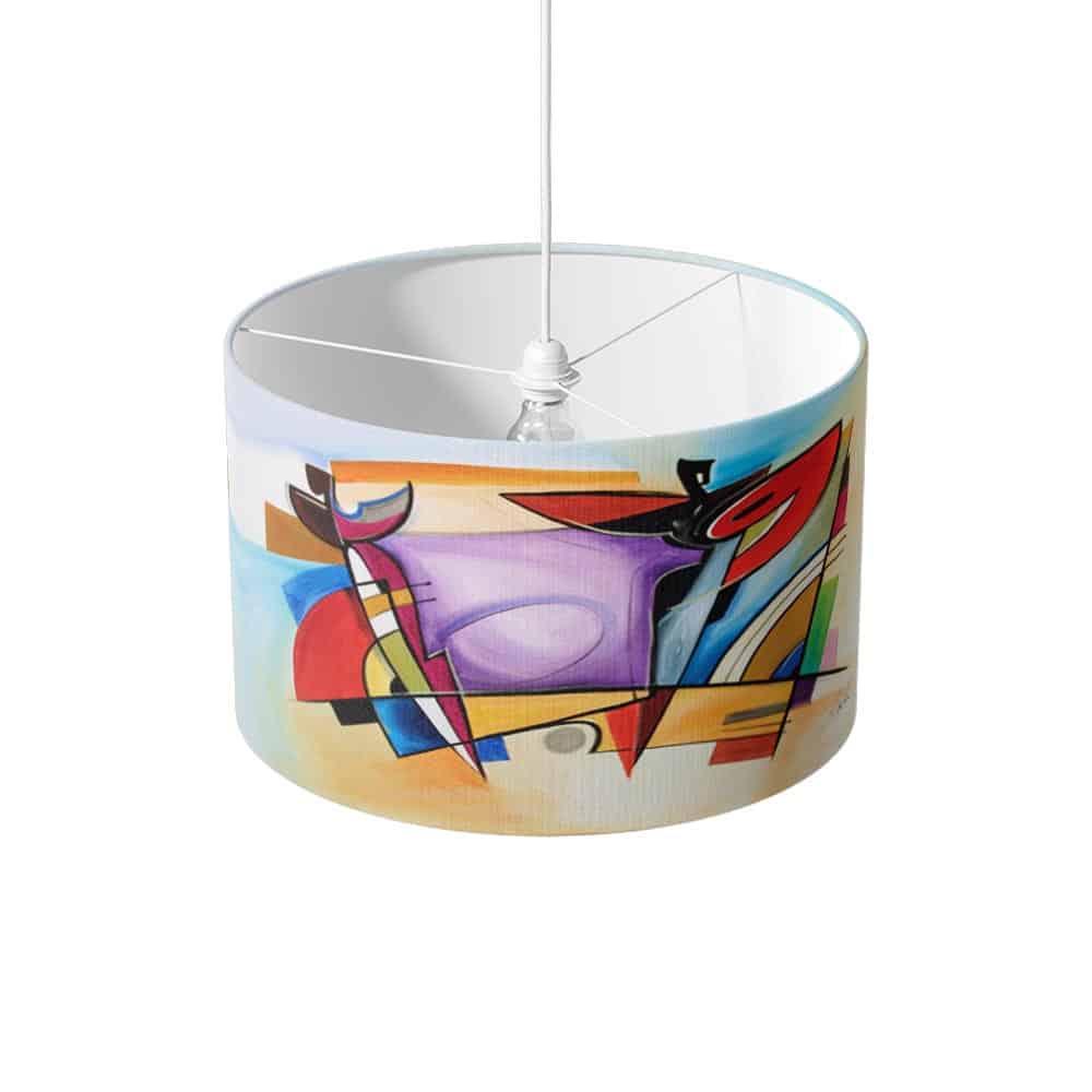 Lampenkap Coloured shapes hoekig