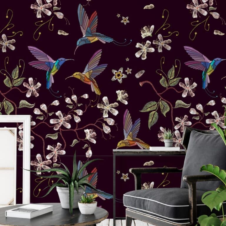 Fotobehang Botanische jungle kolibrie