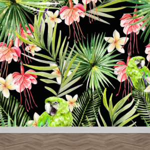 Fotobehang Jungle papegaai patroon
