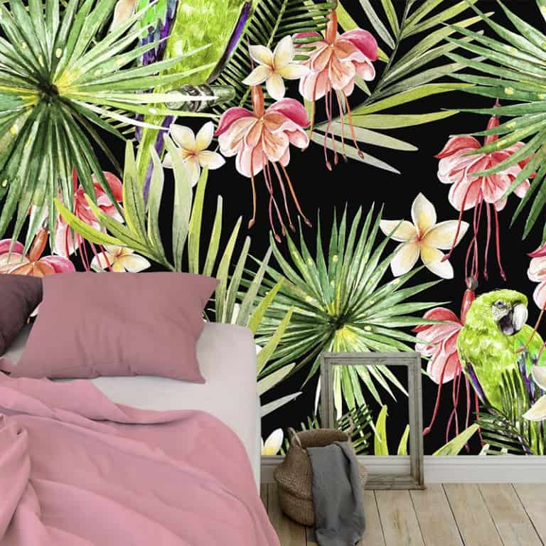 Fotobehang Jungle papegaai patroon