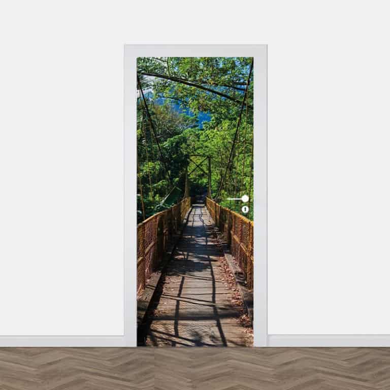 Deursticker Hangbrug in de jungle