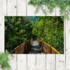 Tuinposter Hangbrug in de jungle