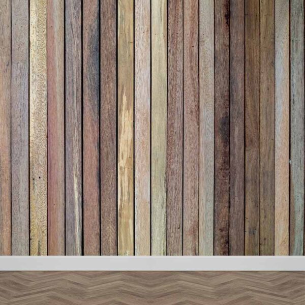Fotobehang houten planken in bruintinten