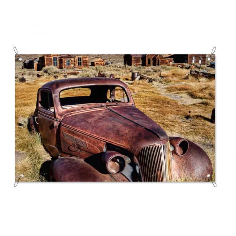 Tuinposter verlaten auto