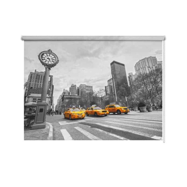 Rolgordijn New York taxi op een rij