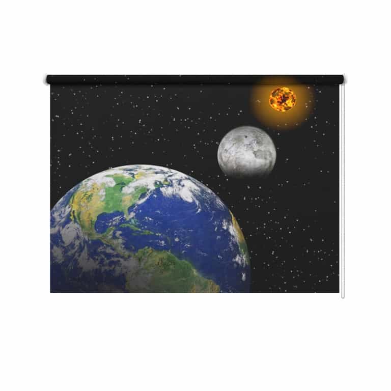 Rolgordijn Zon maan aarde