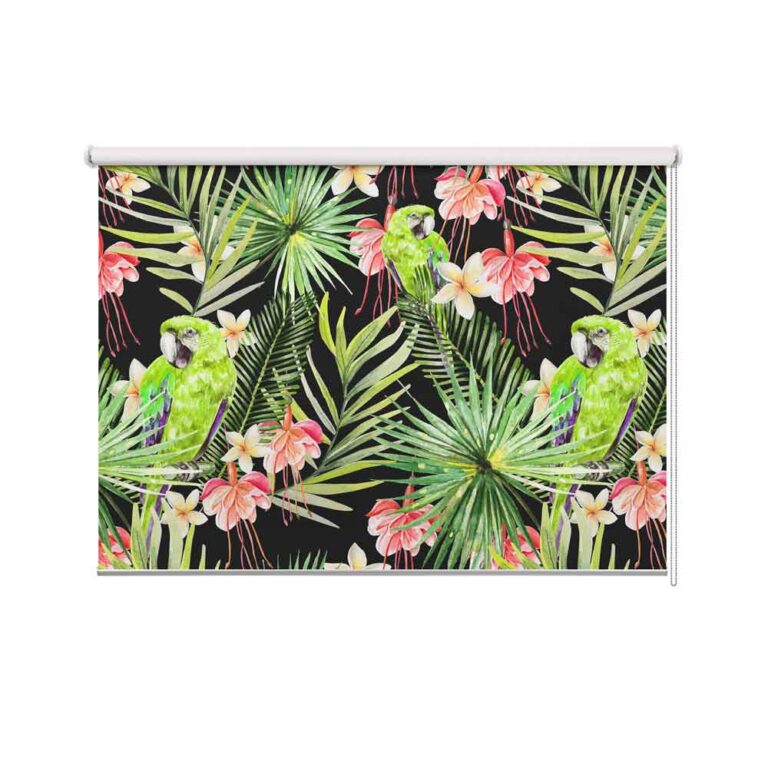 Rolgordijn Jungle papegaai patroon