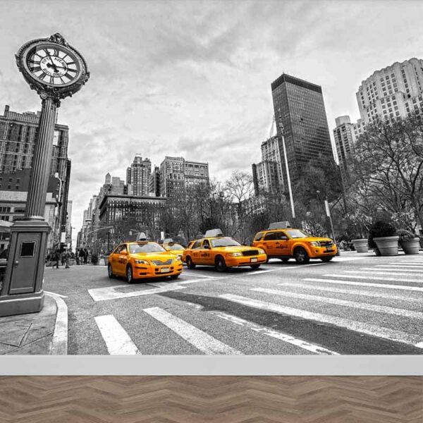 Fotobehang New York taxi op rij