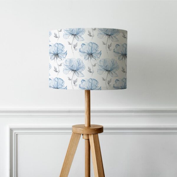 Lampenkap - Lampenkap met print - Lampenkap Transparante bloemen blauw