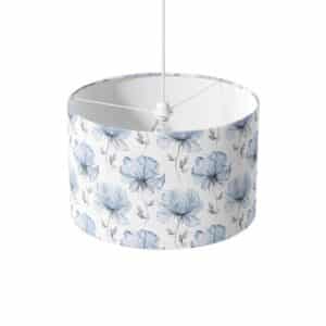 Lampenkap - Lampenkap met print - Lampenkap Transparante bloemen blauw