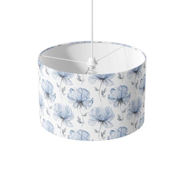 Lampenkap - Lampenkap met print - Lampenkap Transparante bloemen blauw