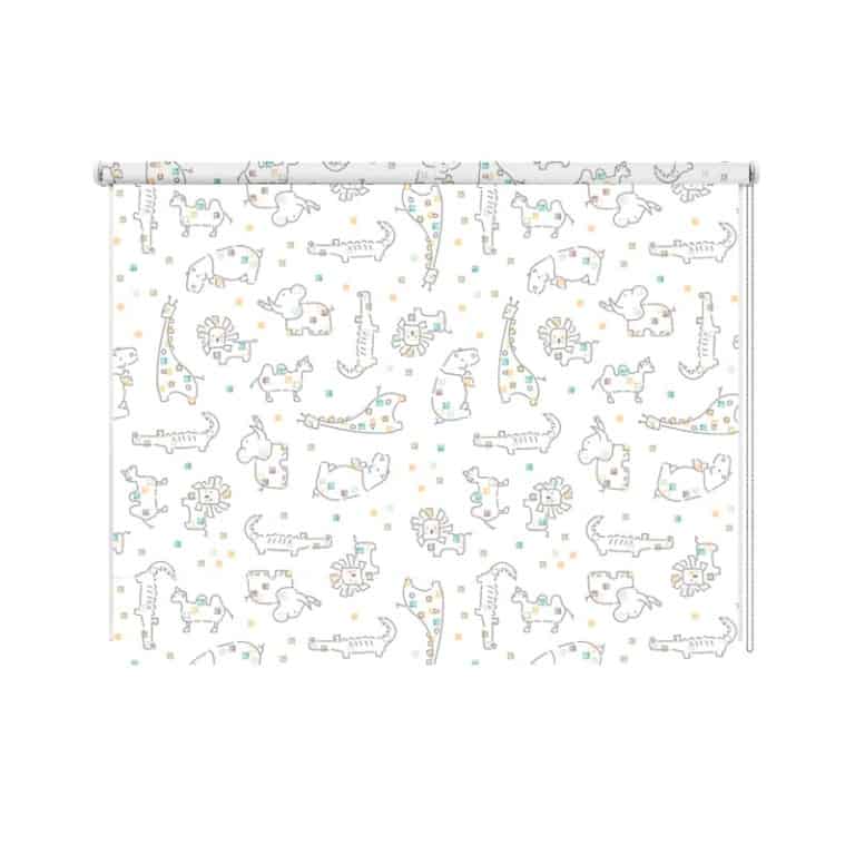 Rolgordijn Baby dieren patroon