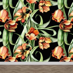 Fotobehang Botanische tulpen patroon