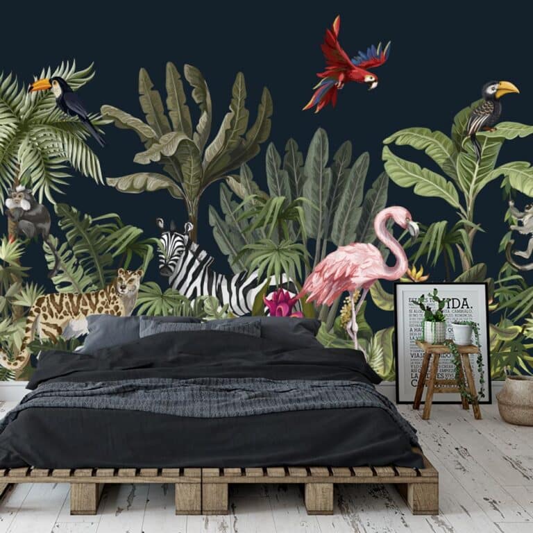 Fotobehang Dieren in de jungle zwart