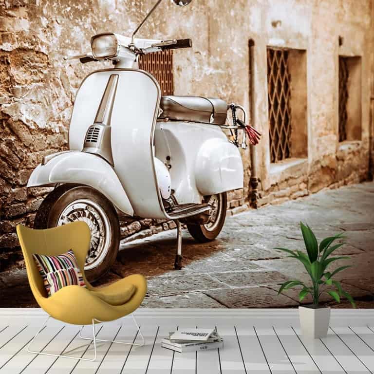 Fotobehang Op de Vespa scooter