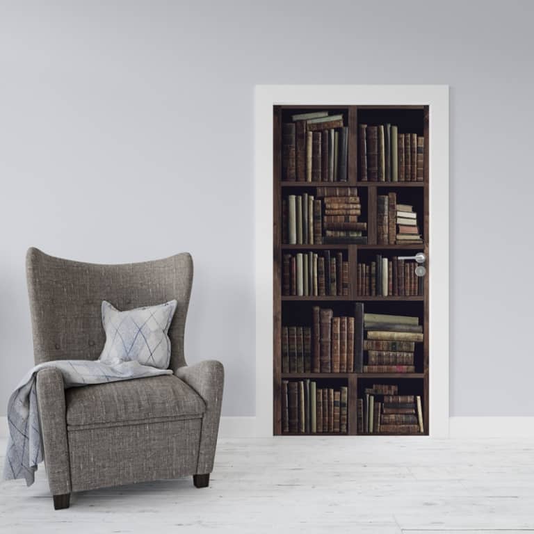 Deursticker Oude boekenkast