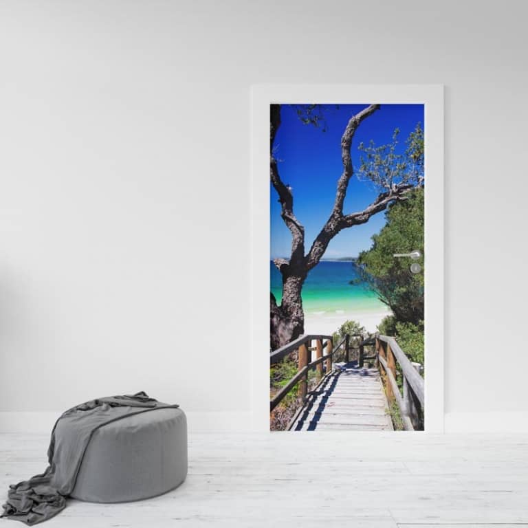 Deursticker Tropisch strandpad