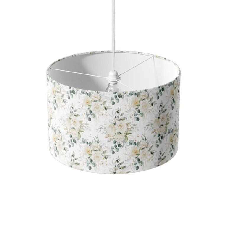 Lampenkap Rozen en eucalyptus patroon