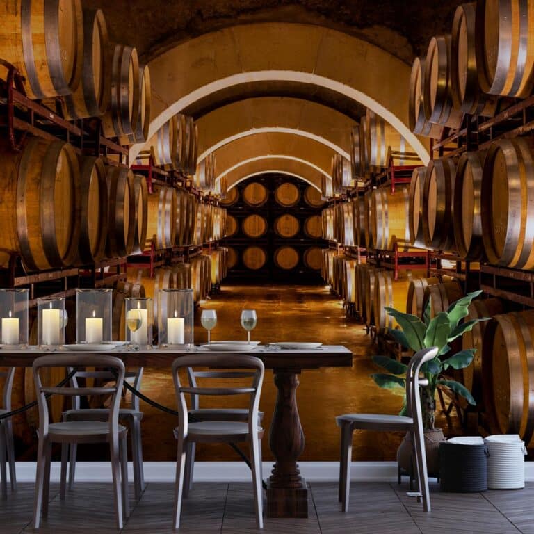 Fotobehang Binnen in de wijkelder kleur