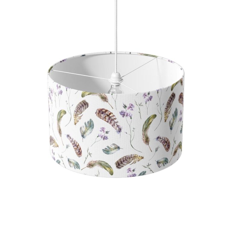 Lampenkap Pastel veren patroon