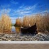 Fotobehang Bootje in het riet
