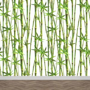 Fotobehang Bamboe aquarel patroon