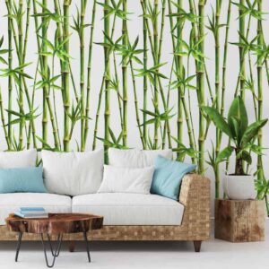 Fotobehang Bamboe aquarel patroon