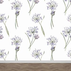 Fotobehang Allium aquarel patroon