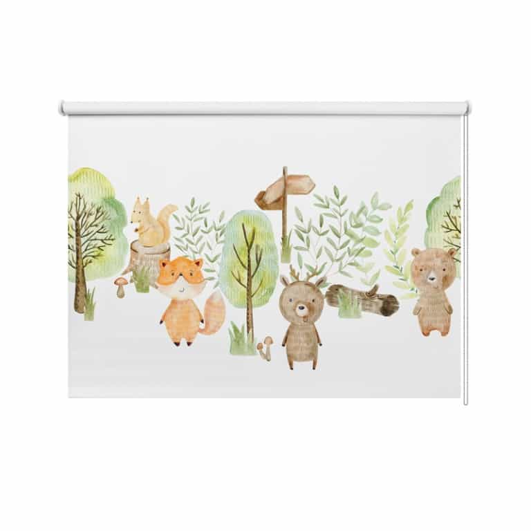 Rolgordijn Vos beer eekhoorn aquarel optie 2