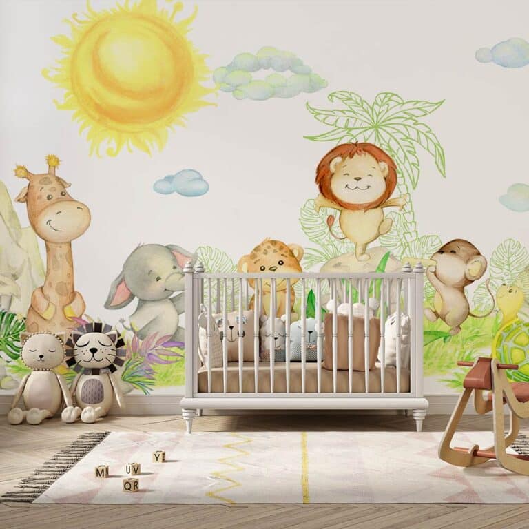 Kinderbehang Happy baby animals
