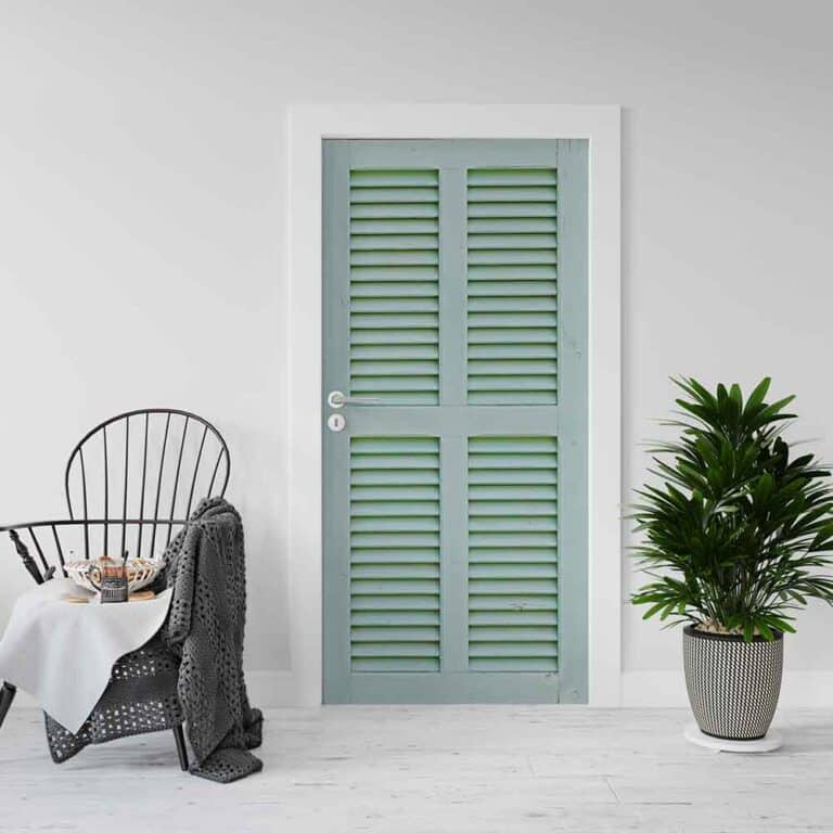 Deursticker Louvre lichtgroen - Deursticker - Deursticker op maat - Deurposter