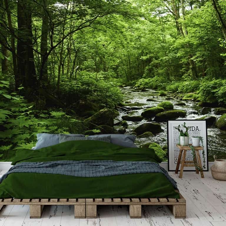 Fotobehang Kabbelend beekje in bos