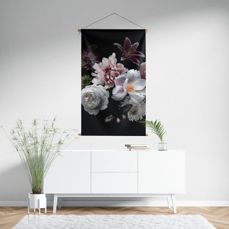 Textielposter Stilleven met bloemen