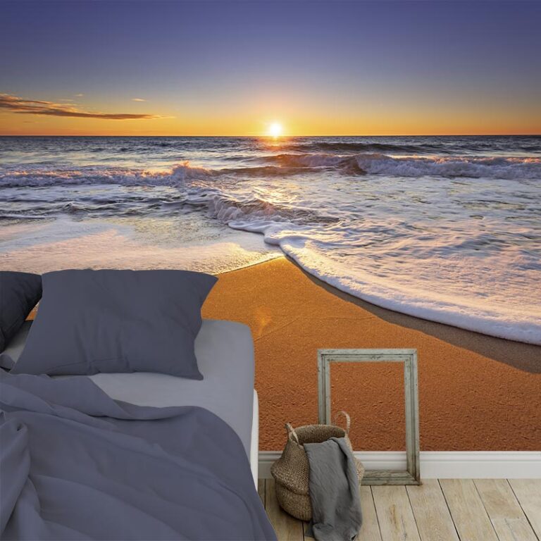 Fotobehang Zonsondergang aan kalme zee