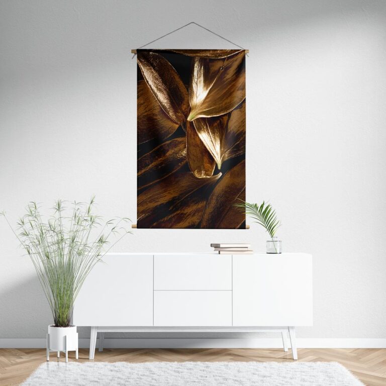 Textielposter Gouden blaadjes