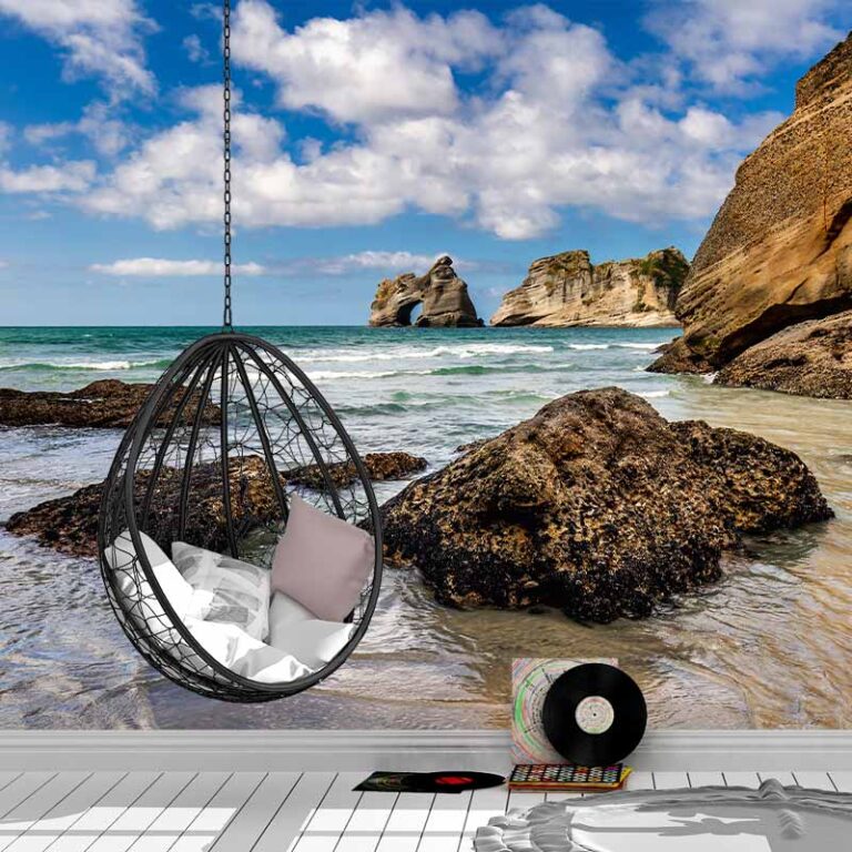 Fotobehang Tussen de rotsen aan zee