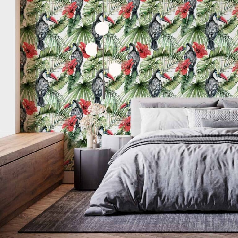 Fotobehang jungle patroon toekan