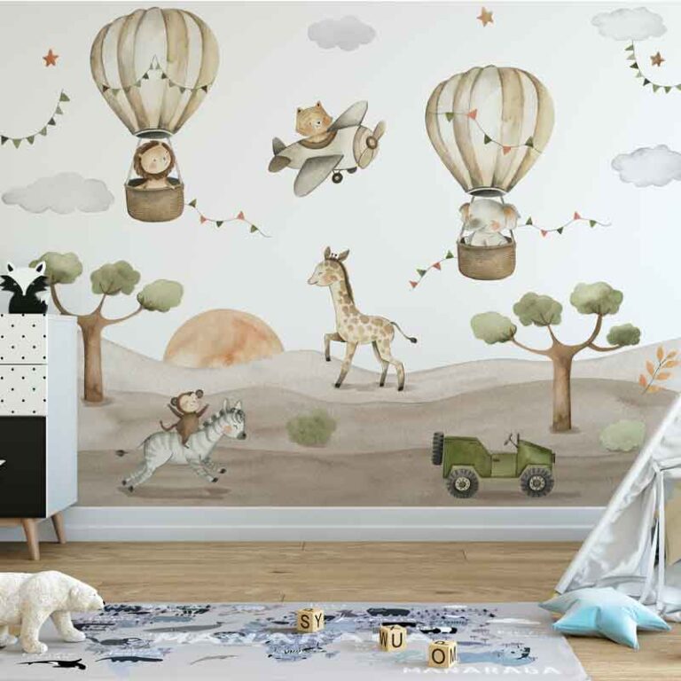 Kinderbehang Leuke dieren in actie