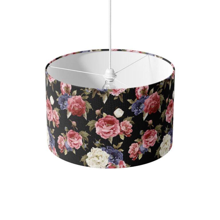 Lampenkap Botanische rozen patroon gekleurd