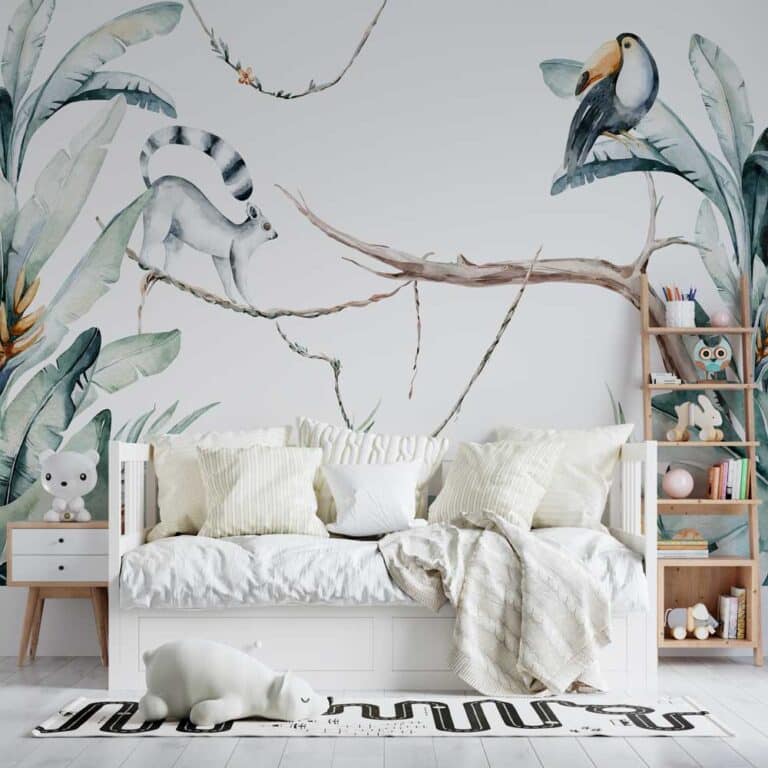kinderbehang Mimaki en toekan in jungle