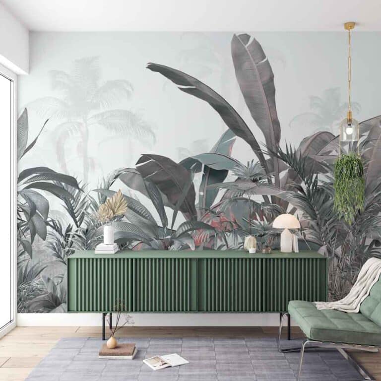 Fotobehang Weelderige bladeren in jungle