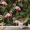 Fotobehang Botanische flamingo's