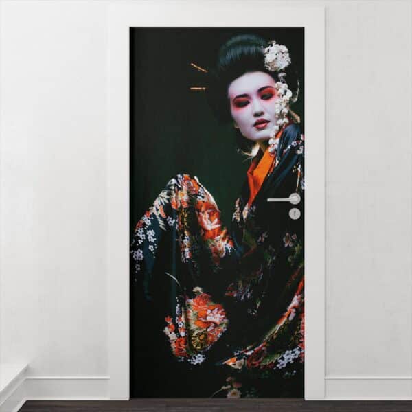 Deursticker Geisha in kimono