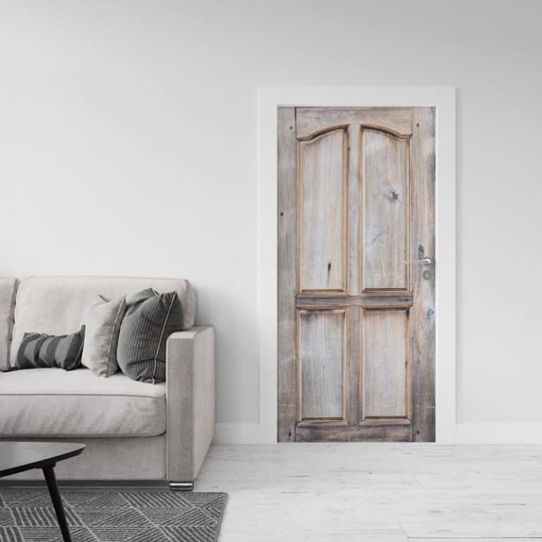 Deursticker Hout paneel bruin