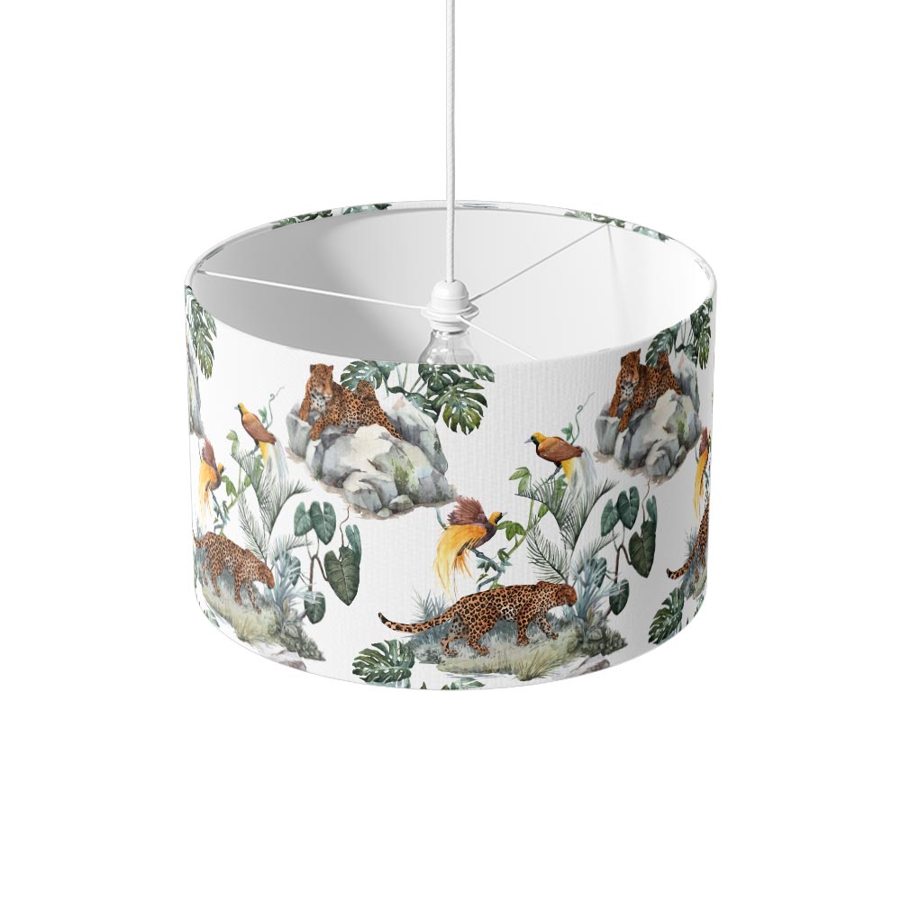 Lampenkap Luipaarden en paradijsvogel patroon