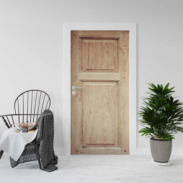 Deursticker Hout paneel lichtbruin