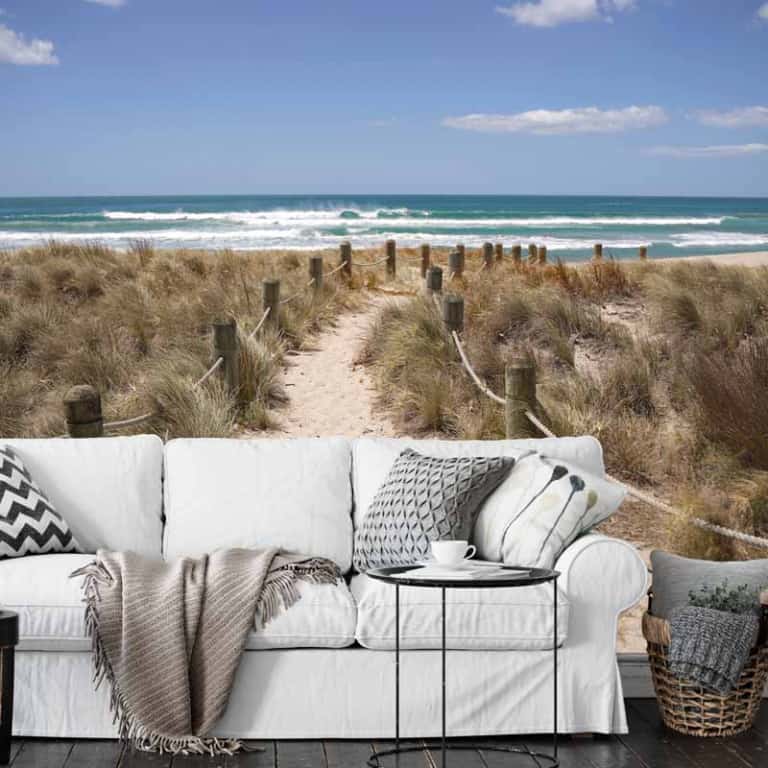 Fotobehang Wandelen op het strand