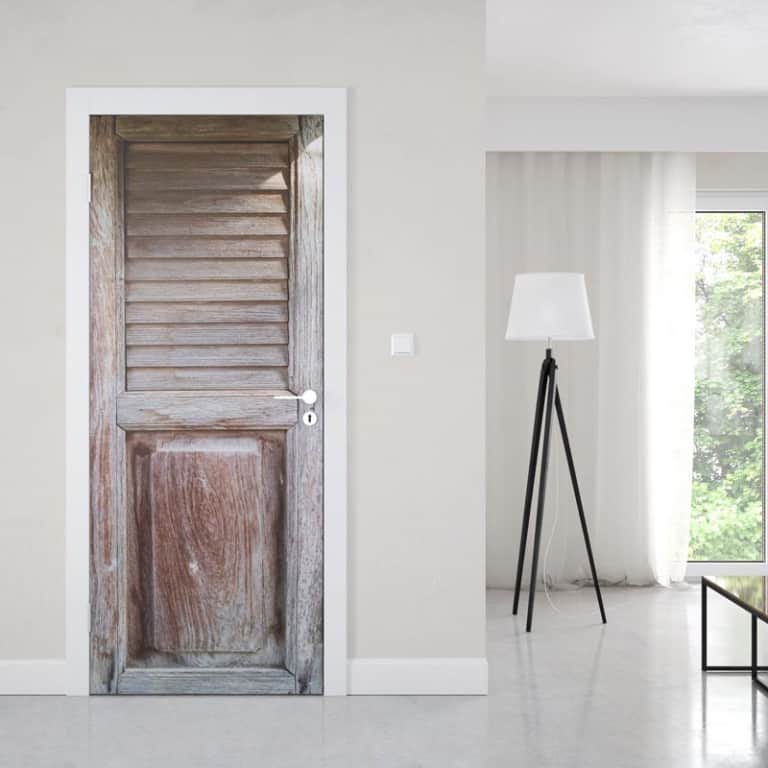 Deursticker Hout louvre paneel