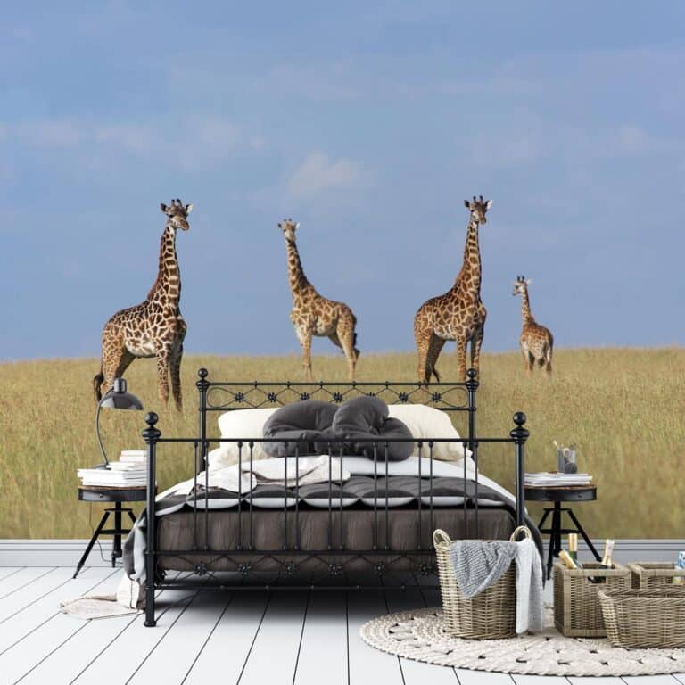 Fotobehang Giraffen op de savanne